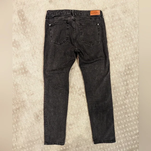 Mango Straight Leg Mid Rise Cropped Jeans Size 10 Faded Black - Picture 9 of 11